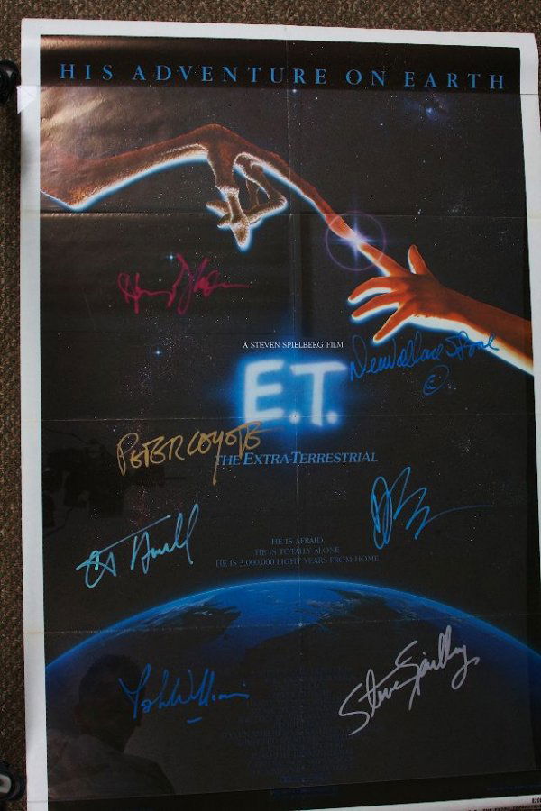E. T. - Autographed Movie Poster Signed by Steven S
