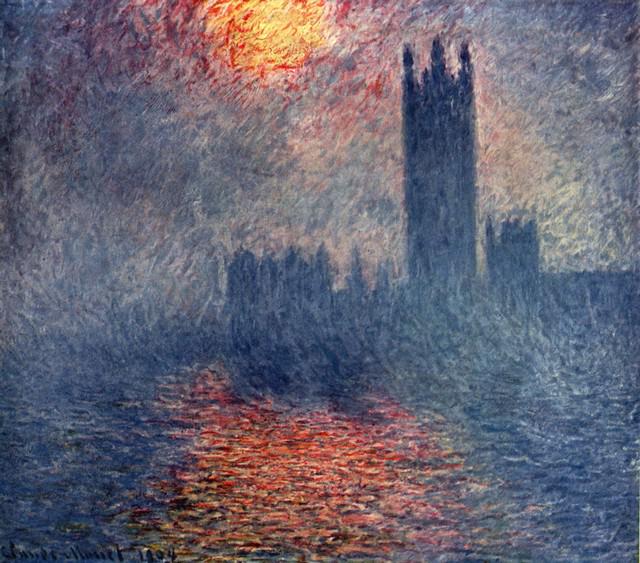 Claude Monet - Parliament in London: Artist: Claude Monet - Title: Parliament in London - Medium: Fine Art Reproduction Giclee on Canvas - Image Size: Approximately 28.25 inches x 32 inches - Unframed on Unstretched Canvas - Biography: C