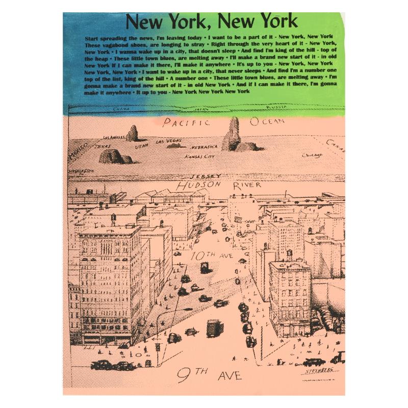 Ringo Daniel Funes , "New York, New York" One-of-a-Kind: "New York, New York" is a one-of-a-kind hand-pulled silkscreen and mixed media painting on canvas by Ringo (Daniel Funes) - protege of Andy Warhol's apprentice, Steve Kaufman. This piece is hand signe