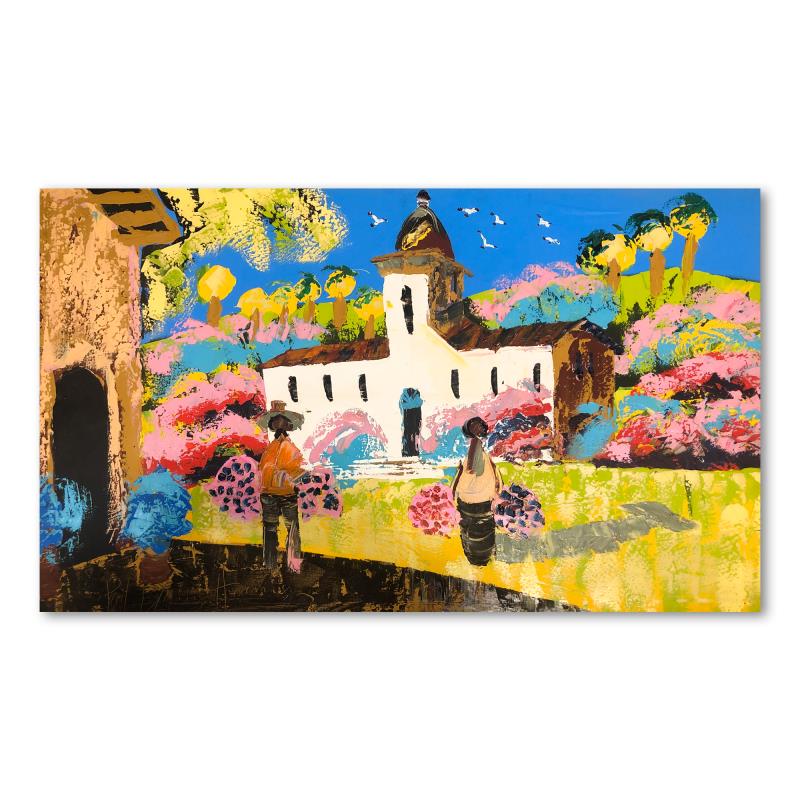 Paul Blaine Henrie (1932-1999), "Memories of Mexico": "Memories of Mexico" is an original oil painting on stretched canvas by Paul Blaine Henrie (1932-1999). The piece is hand signed by the artist and comes with a letter of authenticity. Please note that