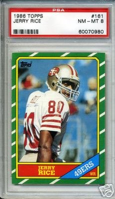 Jerry Rice 1986 Rookie Football Card PSA 8