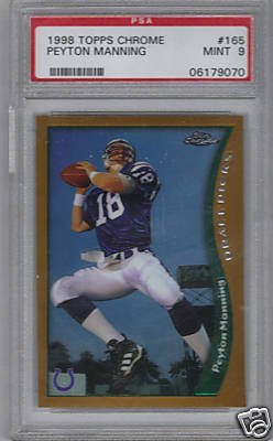 Peyton Manning 1998 Rookie Football Card PSA 9