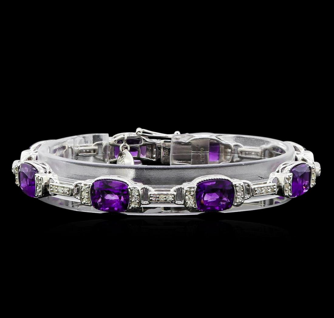 Crayola 20.00 ctw Amethyst and White Sapphire Bracelet: From the brand whose products have inspired creative expression for more than 110 years comes this beautiful bracelet by Crayola. This stunning piece of jewelry reflects the image and colorful persona