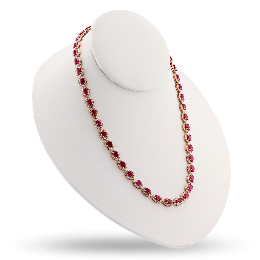 24.87 ctw Ruby and 4.38 ctw Diamond 14K Yellow Gold