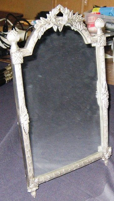 Antique Style Table Top 16" Pewter Mirror