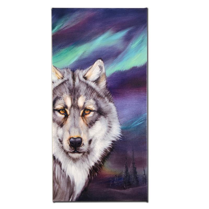 "Wolf Lights" Limited Edition Giclee on Canvas by: "Wolf Lights" is a limited edition giclee on gallery wrapped canvas by Martin Katon, numbered and hand signed by the artist! Includes Letter of Authenticity. Measures approx. 24" x 12" (image).