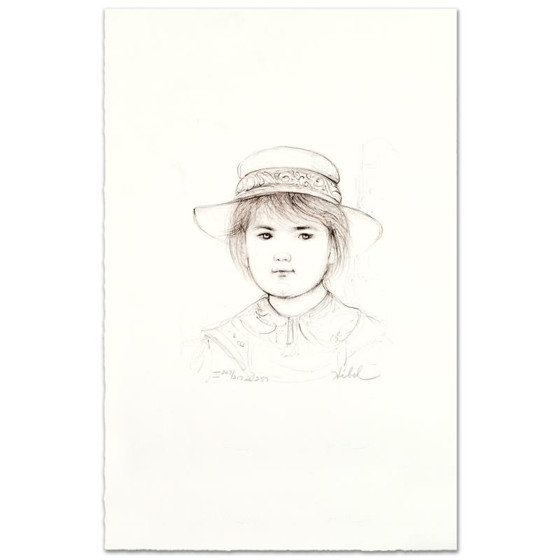 "Kirk" Limited Edition Lithograph by Edna Hibel: "Kirk" is a limited edition lithograph on paper, numbered and hand signed by Edna Hibel (1917-2014). Includes Certificate of Authenticity! Measures approx. 10.5" x 15" (with border), 6" x 7" (image).