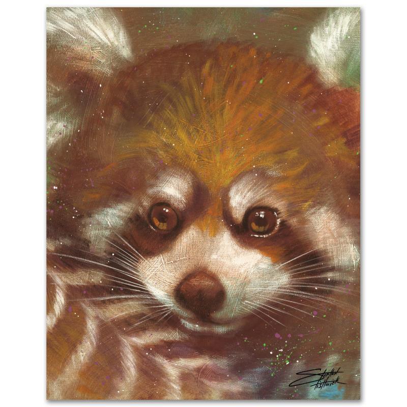 "Red" Limited Edition Giclee on Canvas by Stephen: With bright colors and expressive lines, Stephen Fishwick puts a unique spin on pop culture portraits. "Red" is a limited edition giclee on stretched canvas, numbered and bears the artist's authorized