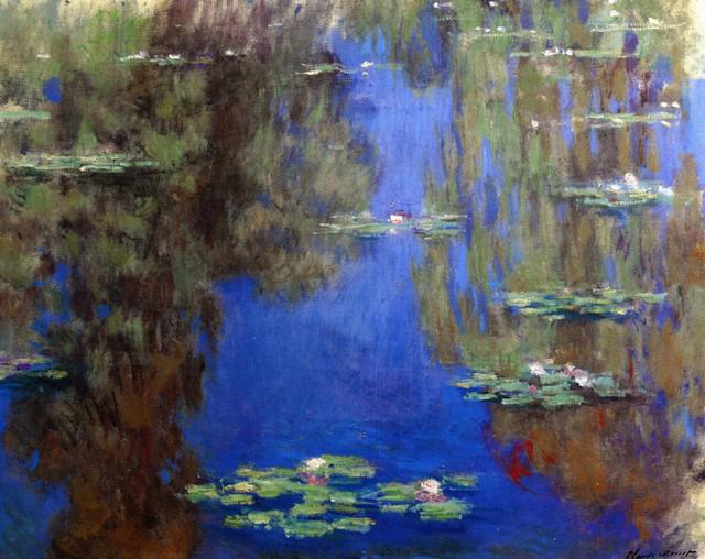 Claude Monet - Water Lilies6: Artist: Claude Monet - Title: Water Lilies 6 - Medium: Fine Art Reproduction Giclee on Canvas - Image Size: Approximately 25.5 inches x 32 inches - Unframed on Unstretched Canvas - Biography: Claude M