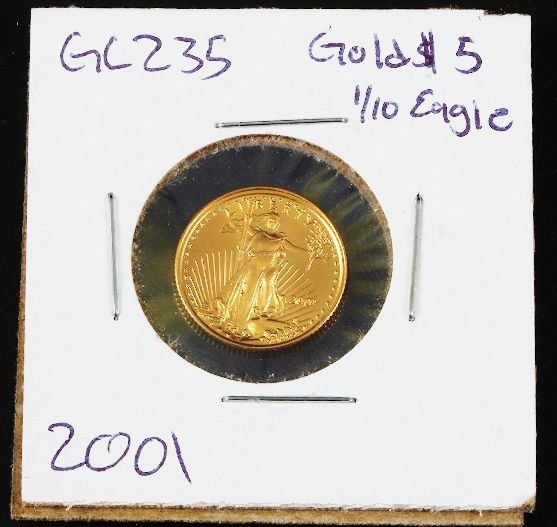 2001 Gold Eagle $5 Gold 1/10 Coin GC235
