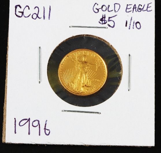 1996 Gold Eagle $5 Gold 1/10 Coin GC211