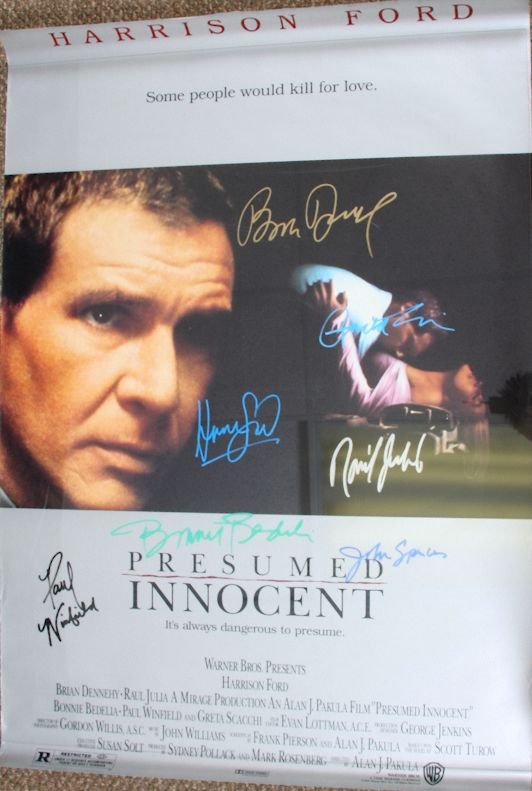 Presumed Innocent - Autographed Movie Poster Signe
