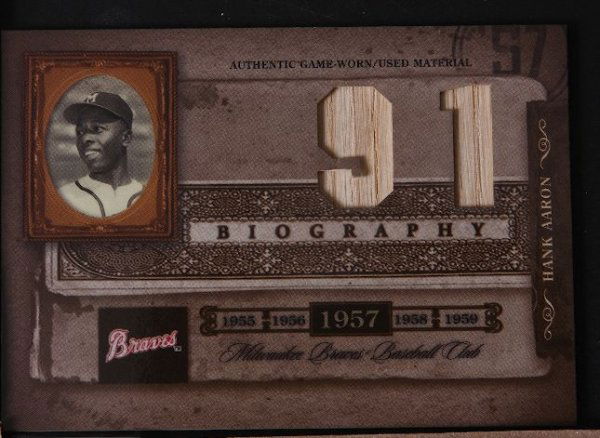 2005 Prime Cuts Hank Aaron Piece of Game-Used Bat