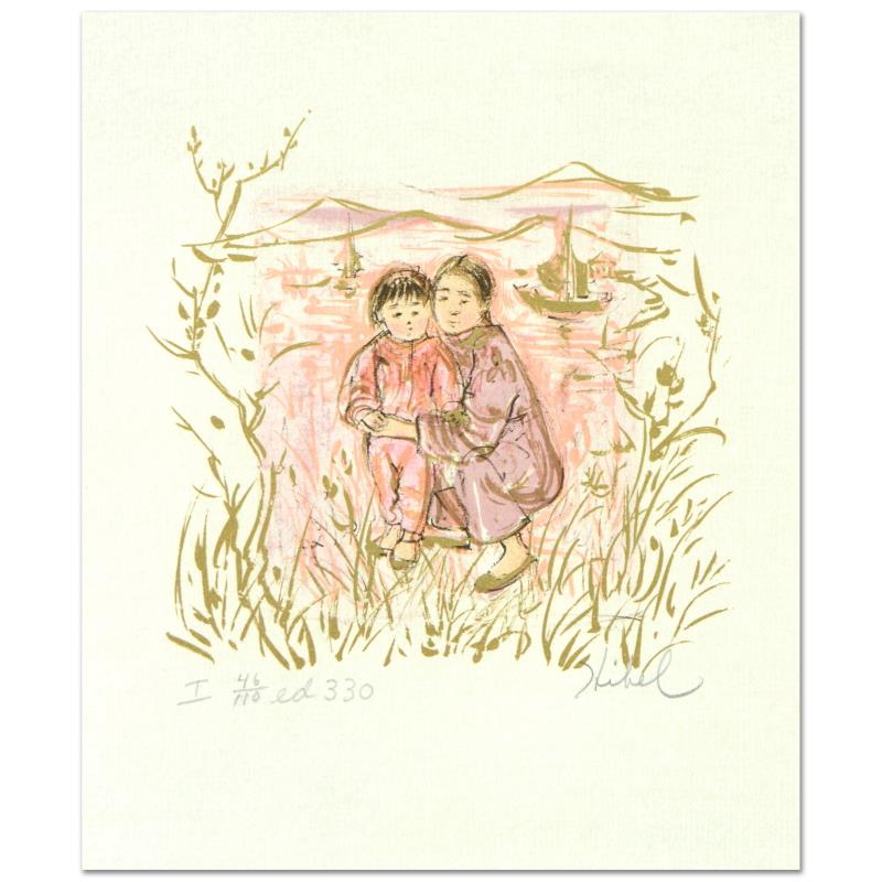 Edna Hibel (1917-2014), "Nature Study" Limited Edition: "Nature Study" is a limited edition lithograph on paper with remarque by Edna Hibel (1917-2014), numbered and hand signed by the artist. Includes Certificate of Authenticity. Measures approx. 7" x 8" 