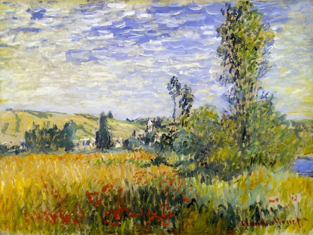 Claude Monet - Vetheuil: Artist: Claude Monet - Title: Vetheuil - Medium: Fine Art Reproduction Giclee on Canvas - Image Size: Approximately 15 inches x 20 inches - Unframed on Unstretched Canvas - Biography: Claude Monet was