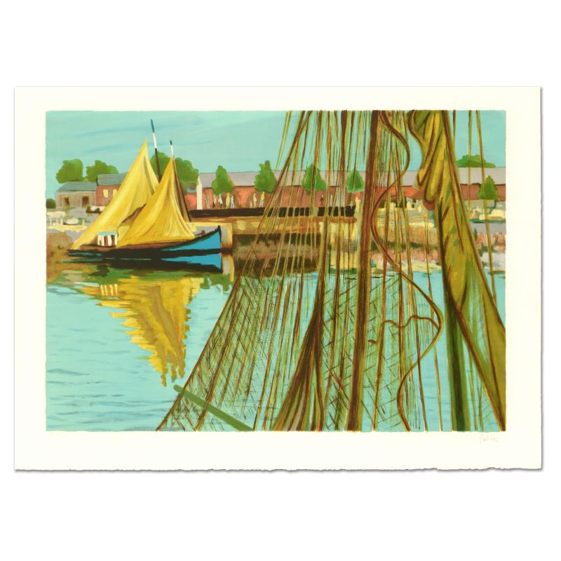 Laurent Marcel Salinas (1913-2010), "Sailboat" Limited: "Sailboat" is a limited edition serigraph on paper by Laurent Marcel Salinas (1913-2010), numbered and hand signed by the artist. Includes Letter of Authenticity. Measures approx. 30" x 21" (border), 