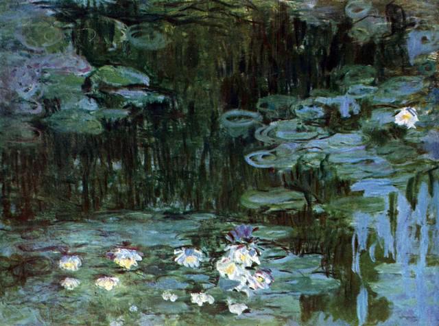 Claude Monet - Water Lillies # 1: Artist: Claude Monet - Title: Water Lillies # 1 - Medium: Fine Art Reproduction Giclee on Canvas - Image Size: Approximately 23.75 inches x 32 inches - Unframed on Unstretched Canvas - Biography: Clau