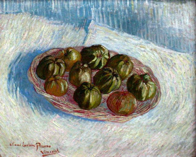 Van Gogh - Basket Of Apples: Artist: Vincent Van Gogh - Title: Basket of apples - Medium: Fine Art Reproduction Giclee on Archival Canvas - Image Size: Approximately 16 inches x 20 inches - Unframed on Unstretched Canvas - Biogra