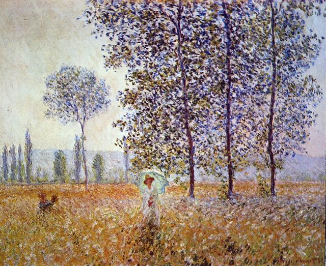 Claude Monet - Poplars in the Sunlight: Artist: Claude Monet - Title: Poplars in the Sunlight - Medium: Fine Art Reproduction Giclee on Canvas - Image Size: Approximately 26.25 inches x 32 inches - Unframed on Unstretched Canvas - Biography