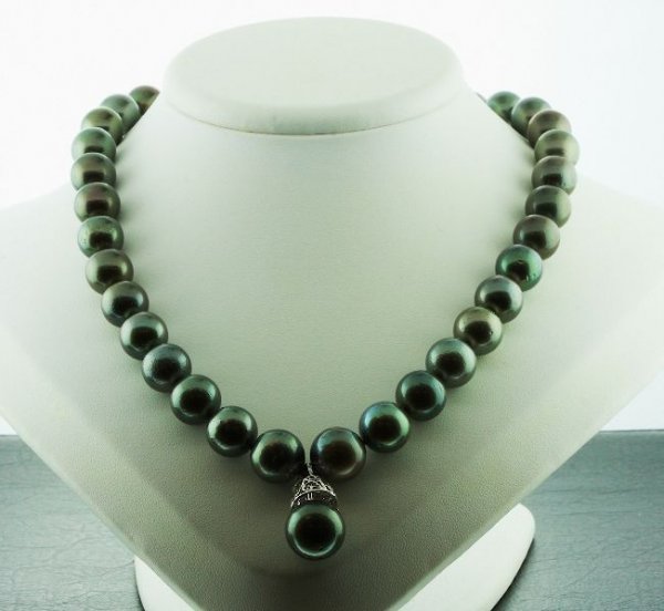 Tahitian Pearl Diamond Necklace .52ctw DG67A