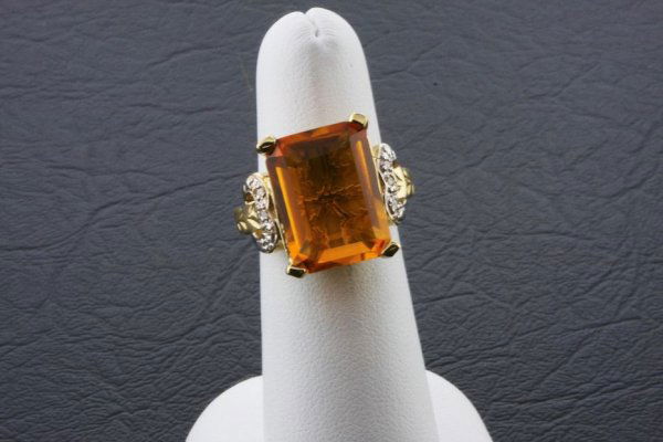 Ladies Citrine Diamond Ring 9.86ctw - DI89