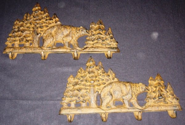Set of (2) Bear Vintage Design Wall Hooks