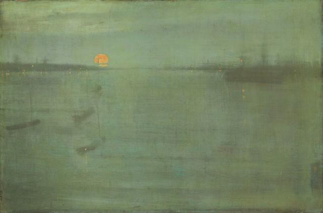 Whistler - Nocturne Blue and Gold--Southampton Water: Artist: James Abbott McNeill Whistler - Title: Nocturne Blue and Gold--Southampton Water - Medium: Fine Art Giclee on Canvas - Image Size: Approximately 20 inches x 13.25 inches - Framed: Unframed on 