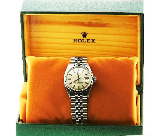 Rolex Stainless Steel 18K White Gold Bezel Watch W