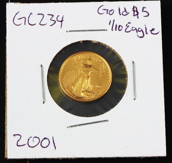 2001 Gold Eagle $5 Gold 1/10 Coin GC234