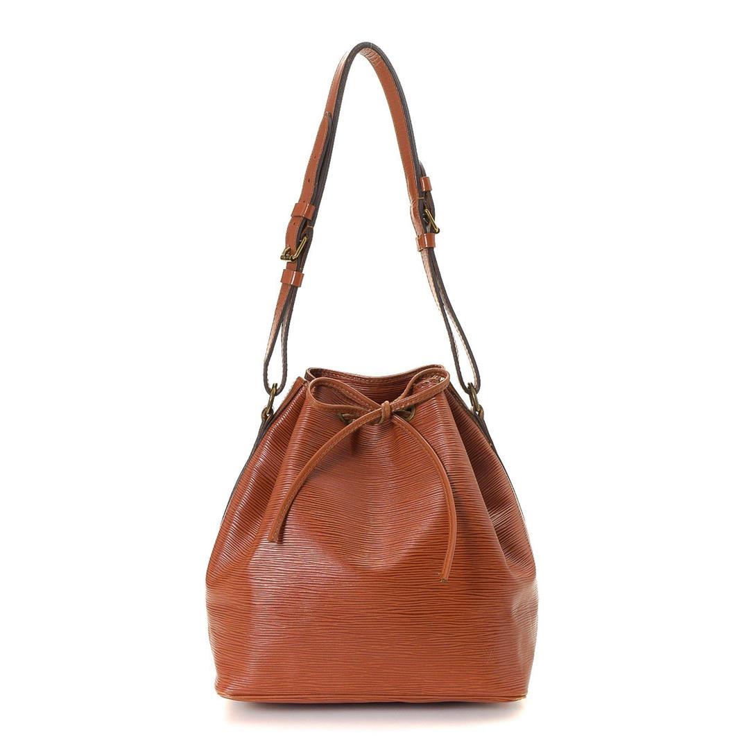 Louis Vuitton Gold Epi Leather Petit Noe Shoulder Bag: Louis Vuitton Gold Epi Leather Petit Noe Shoulder Bag with gold-tone hardware, epi leather material, tan vachetta leather trim, interior zip pocket, adjustable shoulder strap and drawstring closure. M