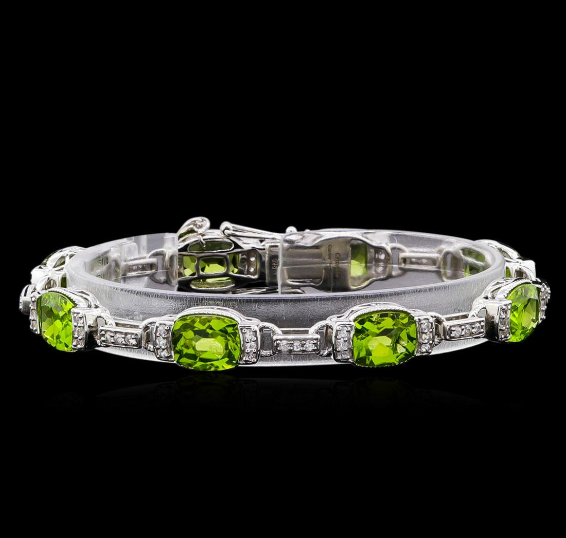 Crayola 20.00 ctw Peridot and White Sapphire Bracelet -: From the brand whose products have inspired creative expression for more than 110 years comes this beautiful bracelet by Crayola. This stunning piece of jewelry reflects the image and colorful persona