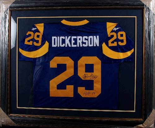 Eric Dickerson Autographed Rams Jersey
