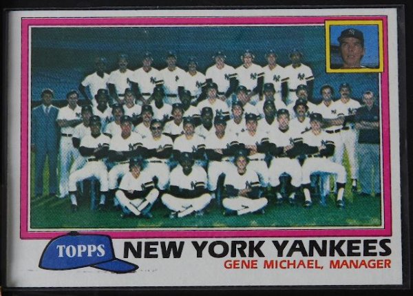 1981 Yankees Team Vintage Baseball Card C15