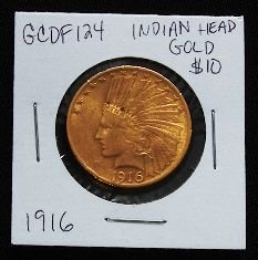 1916 Indian Head $10 Gold Coin GCDF124