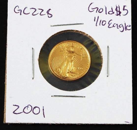 2001 Gold Eagle $5 Gold 1/10 Coin GC228