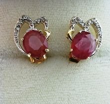 Ladies Ruby Earrings 4.24cts DM-36