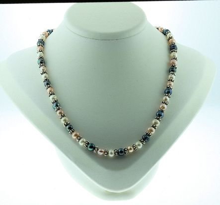 Multi Colored Pearl Necklace, Bracelet & Earring S