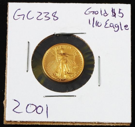 2001 Gold Eagle $5 Gold 1/10 Coin GC238