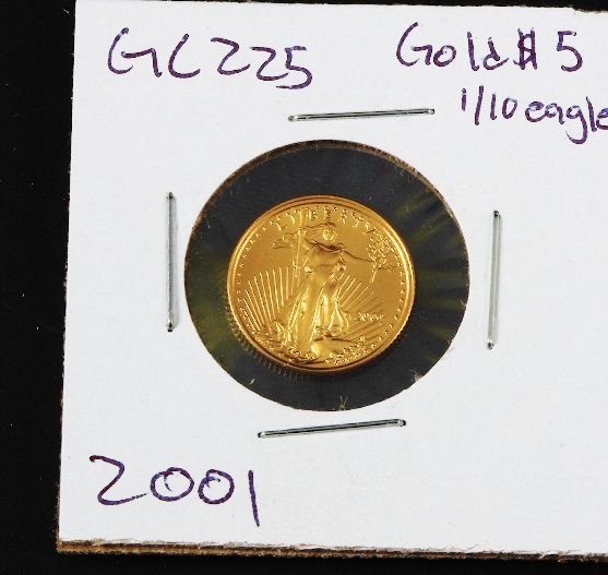 2001 Gold Eagle $5 Gold 1/10 Coin GC225