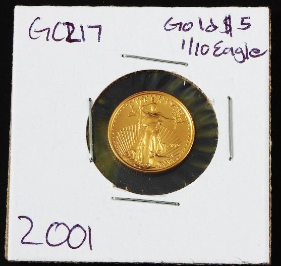 2001 Gold Eagle $5 Gold 1/10 Coin GC217