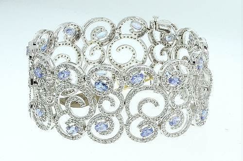 14KT Gold Tanzanite 9.18 ct. Diamond Bracelet - BT