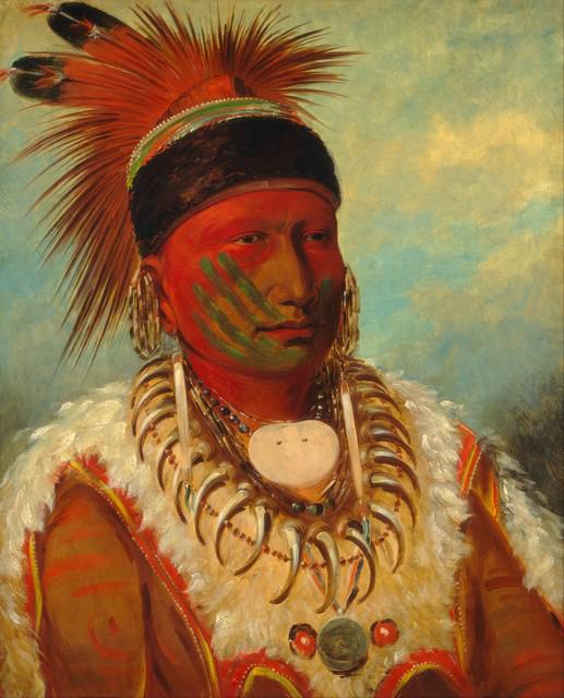 George Catlin - White Cloud, Chief of the Iowas: Artist: George Catlin - Title: White Cloud, Chief of the Iowas - Medium: Fine Art Giclee on Canvas - Image Size: Approximately 20 inches x 16 inches - Framed: Unframed on Unstretched Canvas - Biograph