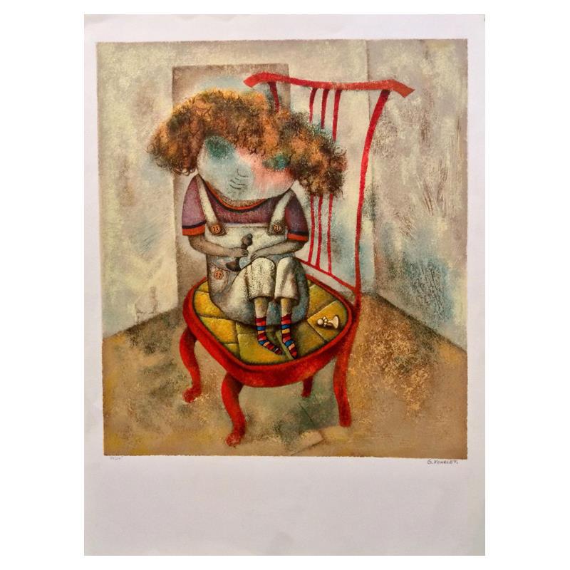 Gregory Kohelet, "Daniel " Hand Signed Limited Edition: "Daniel ", is a limited edition Serigraph on Paper by Gregory Kohelet. Numbered and hand signed, this piece is accompanied by a letter of authenticity. Measures approximately 28" x 24" (image).