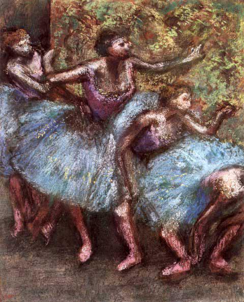Edgar Degas - Four Dancers Behind The Scenes #1: Artist: Degas - Title: Four Dancers Behind The Scenes #1 - Medium: Fine Art Reproduction Giclee on Archival Canvas - Image Size: Approximately 32 inches x 26 inches - Framed: Unframed on Unstretched C