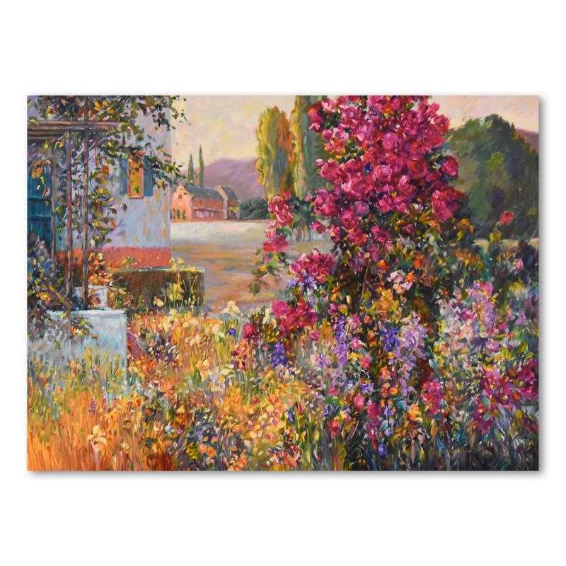 La Vie en Rose by Plisson, Henri: "La Vie en Rose" is a limited edition giclee on stretched canvas by Henri Plisson, numbered 75/95 and hand signed by the artist. Includes Letter of Authenticity. Measures approx. 33.5" x 25" (image).