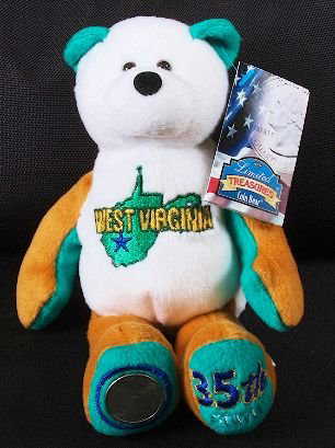 24: West Virginia Beanie Baby Coin Bear & State Quarter