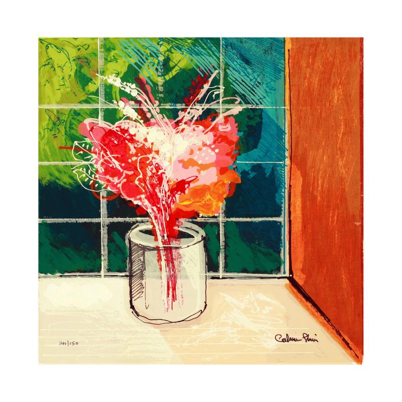 Calman Shemi, "Quiet Life" Limited Edition Serigraph,: "Quiet Life" is a limited edition serigraph on paper by Calman Shemi, numbered and hand signed by the artist. Includes Letter of Authenticity. Measures approx. 11.5" x 12" (image).