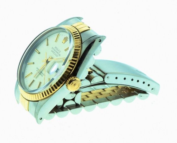 Rolex 18K Just Date White/Yellow Gold Watch W18: Rolex 18K Just Date White/Yellow Gold Watch W18 - As-Is Condition - W3001123 - Thank you for viewing this auction. We appreciate your business. Check out our future auctions from Seized Assets Auction