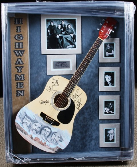 Highwaymen Autographed Guitar Collage