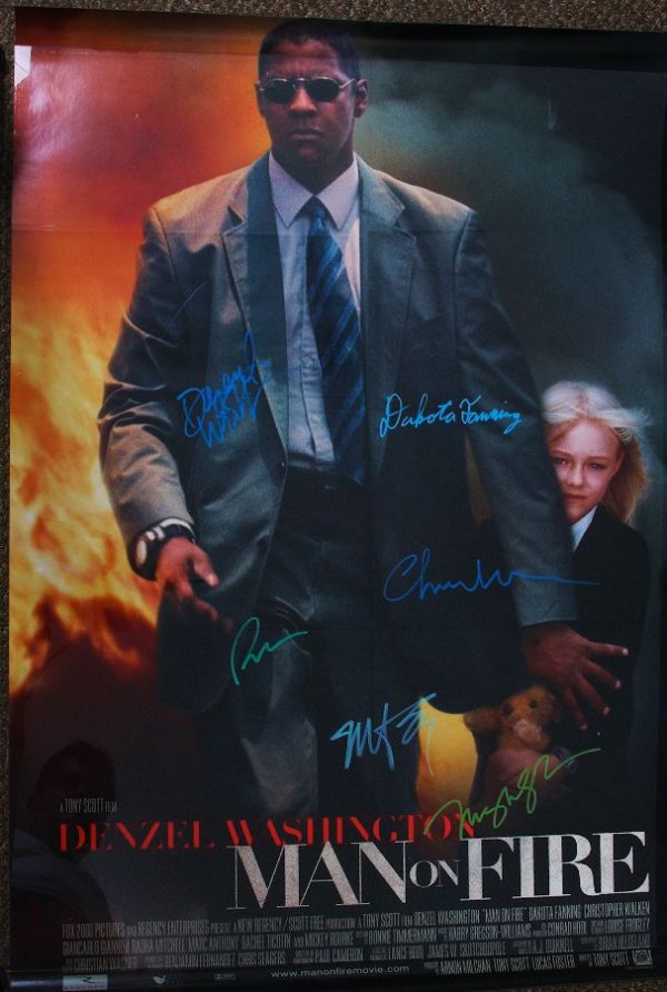 Man on Fire - Autographed Movie Poster Signed by Den